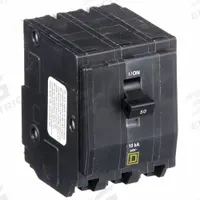 SQUARE D Miniature Circuit Breaker: 50 A, 120/240V AC, Three Phase, 10kA at 120/240V AC, 3 Poles (MPN QO350). Key specifications — Phase: Three; Amps: 50 A; AC Voltage Rating: 120/240V AC; Max. AIR Rating: 10kA at 120/240V AC; For Use With: QO Load Centers and NQ Panelboards; Brand: SQUARE D.