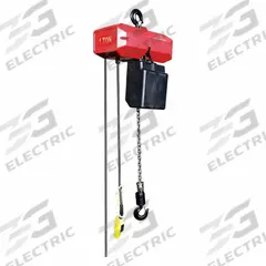 DAYTON Electric Chain Hoist: H4 - Heavy Duty, 230/460V AC, Hook Mounted - No Trolley, 1 Speeds (MPN 452R37). Key specifications — Brand: DAYTON; Includes: Chain Container; Operating Voltage: 230/460V AC; Headroom Clearance: 28 in - 30 in.