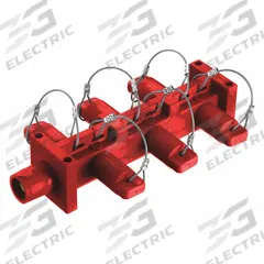 HUBBELL Distribution Block: 6 Female, 1 Male Connections, Red, 600V AC/600V DC, 400 A, 16 Series (MPN HBL7DBR). Key specifications — Brand: HUBBELL.