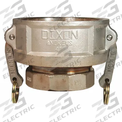 DIXON VALVE & COUPLING Cam and Groove Coupling: 2 in Coupling Size, 1-1/2 in -11-1/2 Thread Size - Type D Stainless Steel Cam & Groove Fittings