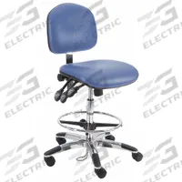 Ergonomic Chair: Vinyl, Armless, Ht Range 21 in to 31 in, 19 in Seat Wd, 17 in Seat Dp, 5 Casters (MPN LAT-DCRB-TLC-WW-BLUE). Key specifications — Foot Support: Yes; Back Tilt Backward: 80°; Back Tilt Forward: 105°; Base Material: Aluminum; Brand: BENCHPRO; Product Type: Cleanroom Ergonomic Chair; Cleanroom Class: ISO 5; ESD-Safe: Not ESD Safe.