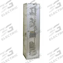 HALLOWELL Bulk Storage Locker: 19 in x 18 in x 75 in, 1 Tiers, 1 Units Wide, 1 Lockers, Welded (MPN HLV882-1PL). Key specifications — Locker Color: Light Gray; Brand: HALLOWELL.