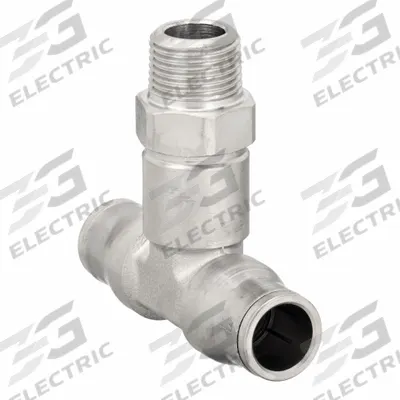 LEGRIS Push-Fit Tee Fitting: 3/8 in Pipe x 10 mm OD x 10 mm OD Size, Brass, 58 mm Overall Lg - Nickel-Plated Brass Tube Fittings