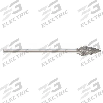 APPROVED VENDOR Carbide Bur: Flame, SH-5L6, Double Cut, 1/2" x 1 1/4" Head - Double-Cut Flame Burs