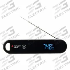 TRIPLETT Digital Thermometer: -58°F to 572°F /-50°C to 300°C, ±0.5°F/0.3°C @ 86 to 176°F/30 to 80°C (MPN TMP40). Key specifications — Brand: TRIPLETT; Accuracy: ±0.5 °F/0.3 °C @ 86 to 176 °F/30 to 80 °C.