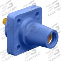 Single Pole Receptacle: Blue, Straight Taper Nose Mating, Threaded Stud Termination, 600V AC/600V DC (MPN 16R24-UB). Key specifications — Series: 16; Receptacle Gender: Female; Brand: LEVITON.