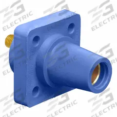 Single Pole Receptacle: Blue, Straight Taper Nose Mating, Threaded Stud Termination, 600V AC/600V DC (MPN 16R24-UB). Key specifications — Series: 16; Receptacle Gender: Female; Brand: LEVITON.