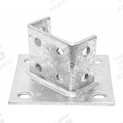 VAST Strut Channel Fitting: 1 5/8 in x 3 1/4 in For Strut Channel Size, Hot Dipped Galvanized - Post Bases for Double Channels