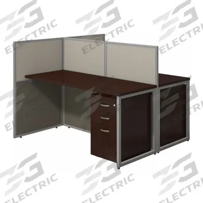 BUSH BUSINESS FURNITURE Modular Cubicle Workstation: 45 in Overall Ht, 60 in Overall Wd - Office Cubicles with Privacy Panels