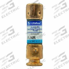 LITTELFUSE Fuse: Class RK5, FLNR Series, Time-Delay, 400 mA, 250 V AC, 125 V DC, Non-Indicating (MPN FLNR.400T). Key specifications — Series: FLNR.