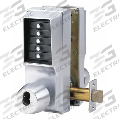 SIMPLEX Mechanical Push Button Lockset: Chrome (MPN EE1021M/EE1021M-26D-41) - Mechanical Keyless Access Locksets