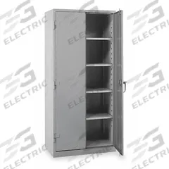 LYON Storage Cabinet: 36 in x 21 in x 82 in, Swing Handle & Padlock Hasp, 14 ga Panel Thick, Frame (MPN DD1114). Key specifications — attr62698: Gray; attr62736: Welded; attr87895: Frame; attr62693: Assembled; attr62737: Stationary; attr62694: Adjustable; attr62695: Powder Coated; attr62696: Steel.