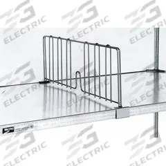 METRO Shelf Divider: 18 in x 2 1/8 in x 8 in, Stainless Steel (MPN DD18FS). Key specifications — Material: Stainless Steel; Color: Silver; Finish: Stainless Steel; Brand: METRO; Ledge Size: 18 in.