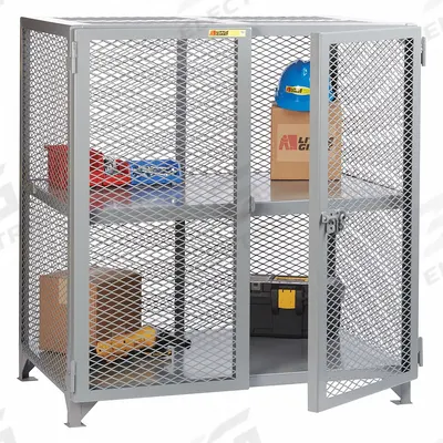 LITTLE GIANT Bulk Storage Locker: 49 in x 27 in x 52 in, 1 Fixed Shelf, Legs, Gray, Gray - Industrial Ventilated Shelf Cabinets