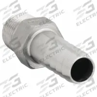 APPROVED VENDOR Barbed Hose Fitting: For 3/8 in Hose I.D., Hose Barb x NPT, Male x Male, Hex, Rigid (MPN HB025-038SS). Key specifications — Fitting Connection Type: Hose Barb x NPT; Fitting Gender: Male x Male; Nipple Grip Type: Hex; Brand: APPROVED VENDOR.