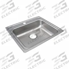JUST MANUFACTURING Bowl Drop-In Sink: 22 in Overall Lg, 19 1/2 in Overall Wd, 5 1/2 in Bowl Dp (MPN SLFADA1921A554-J). Key specifications — Brand: JUST MANUFACTURING; Color Family: Silver/Gray.