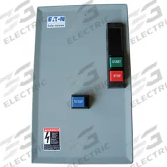 EATON IEC Magnetic Motor Starter: Non-Reversing, 3 Poles, Electronic Protection, 25 A, 480V AC (MPN ECX09G1CBA-R63/D). Key specifications — Brand: EATON; Pilot Lights Included: None; Auxiliary Contacts Included: 1NO/1NC.