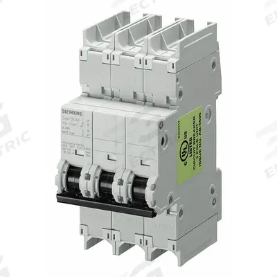 Siemens Miniature Circuit Breaker: 30 A Amps, 125V DC, 14kA at 240V AC - C-Curve, 3-Pole UL489 DIN Rail-Mount Miniature Circuit Breakers