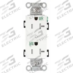HUBBELL Receptacle: Duplex, 5-20, White, 125V AC, 20 A, 2 Pole / 3 Wire (MPN BR20WHIWRTR)