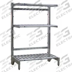 NEW AGE INDUSTRIAL Cantilever Rack: 48 in x 27 in x 72 in, 3 Shelves, 300 lb Shelf Capacity (MPN 99875). Key specifications — Material: Aluminum; Shelf Configuration: Standalone; Brand: NEW AGE INDUSTRIAL.