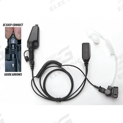 EARPHONE CONNECTION Surveillance Kit: Fits Kenwood, Earbud, Push To Talk, Clear, 1 Wires - Kenwood-Compatible Earpieces & Headsets