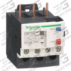 SCHNEIDER Overload Relay: Thermal Protection, 3 Poles, 1NO/1NC, Phase Loss Sensitivity (MPN LRD04). Key specifications — Brand: SCHNEIDER; Auxiliary Contact Form: 1NO/1NC; Compatible Contactor Series: TeSys Deca; Terminal Connection Type: Screw Clamp Terminals; Maximum Voltage Rating: 690V AC; Phase Loss Sensitivity: Yes; Thermal Units Required: None (Relay Includes Integrated Bimetallic Elements); Compatible Contactors: TeSys Deca (9 to 38 Amp Models).