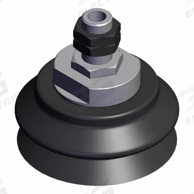 SMC Vacuum Pad: Bellows, M16X1.5, 80 mm Pad Dia, NBR, Black, 50, 78.5 mm Pad Ht - Bellows Type Automotive Industry Vacuum Pad Assemblies