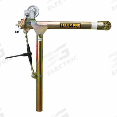 TELE-PRO Davit Crane: Steel, Manual, 1,200 lb Max. Load Capacity, 3.3 ft to 7 ft - Steel Davit Cranes