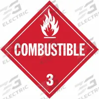 STRANCO INC DOT Container Placard: Combustible, 10 3/4 in x 10 3/4 in, 10 3/4 in Label Ht, Placard (MPN DOTP-0033-PS). Key specifications — Brand: STRANCO INC; Message: Combustible.