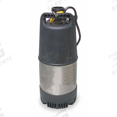 Dayton Plug-In Utility Pump: 1 1/4 hp, 1/4 in Max. Dia. Solids, Continuous Duty - Heavy-Duty Submersible Electric-Operated Dewatering Pumps