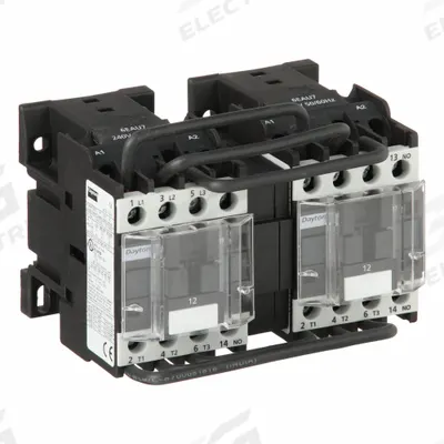 Dayton Magnetic Contactor: Reversing, 3 Poles, 3NO Contacts, 12 A - Reversing IEC Contactors