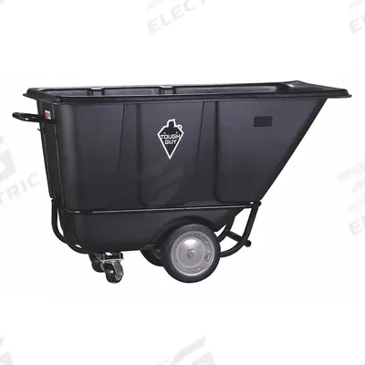 GRAINGER Tilt Truck: 13.5 cu ft, 1,400 lb, 64 in L x 28 in W x 37 1/4 in H, Black - Steel-Reinforced Plastic Tilt Trucks