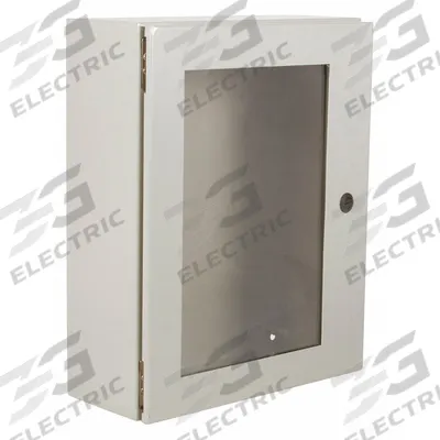 WIEGMANN Enclosure: Steel, 20 in x 16 in x 6 in, NEMA 12/13/3R/4, Solid with Window Cover - Steel Washdown Enclosures