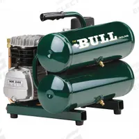 ROLAIR Portable Air Compressor: Oil Lubricated, 4.3 gal, Twin Stack, 2 hp, 4.1 cfm @ 90 psi, 120V AC (MPN FC2002). Key specifications — attr48686: Oil Lubricated; attr48685: 120V AC; attr48689: 8.70 cfm; attr48678: 14.6 A; attr48688: Non-Skid Rubber Feet; attr48671: ROLAIR; attr124308: Standard (75 dBA or more).