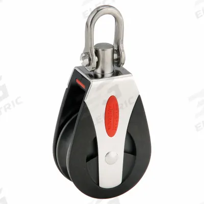 RONSTAN Pulley Block: Swivel, Pulling, 1,100 lb Working Load Limit, 3/8 in Compatible Rope Dia - Shackle-Attached Snatch Blocks
