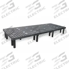 STRUCTURAL PLASTICS Dunnage Rack: Assembled, Snap-Together, 12 in x 36 in x 96 in, Polyethylene (MPN D9636). Key specifications — Color: Black; Brand: STRUCTURAL PLASTICS; Material: Polyethylene; Assembled: Assembled; Method of Construction: Snap-Together; Included: Shelf.