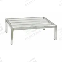NEW AGE INDUSTRIAL Dunnage Rack: Welded, 8 in x 48 in x 24 in, Aluminum, 2,000 lb Load Capacity (MPN 6015). Key specifications — Finish: Natural; Color: Silver; Brand: NEW AGE INDUSTRIAL; Material: Aluminum; Method of Construction: Welded; Included: Cap Feet.