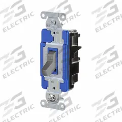 HUBBELL Wall Switch: Toggle Switch, Single Pole, Maintained, Gray, 120/277V AC, 15 A (MPN HBL1201STGY). Key specifications — Illuminated: No; Voltage Rating: 120/277V AC.