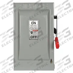 SIEMENS Safety Switch: Fusible, 60 A, Single Phase, 240V AC, Galvanized Steel, Indoor (MPN HF222N). Key specifications — Brand: SIEMENS.