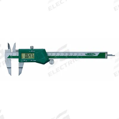 INSIZE Blade Jaw Digital Caliper: 0 in to 6 in /0 mm to 150 mm, Cabled - Digital Calipers with Nib-Style & Pointed Jaws for Small Grooves & Recesses