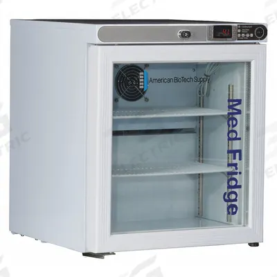 AMERICAN BIOTECH SUPPLY Lab Refrigerator: 1 cu ft, Tabletop, 2°C to 7°C, 19 1/4 in Overall Dp - Pharmacy & Vaccine Refrigerators