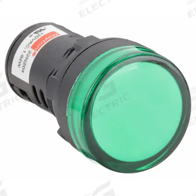 Dayton Raised Panel Light: 22 mm Panel Mounting Hole Dia, LED - LED Indicator Pilot Lights