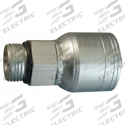 AEROQUIP Hydraulic Crimp Fitting: Steel x Steel, Straight, -8 For Hose Dash Size - Aeroquip Crimp Hydraulic Hose Fittings with ORB Connection