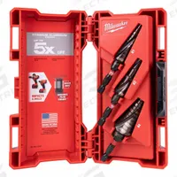 MILWAUKEE Step Drill Bit Set: 3 Pc, 1/8" to 1-1/8", TiAlN-Coated HSS (MPN 48-89-9257). Key specifications — attr1239053: Impact Rated.