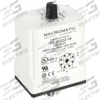 MACROMATIC Single Function Time Delay Relay: Socket Mounted, 120V AC/DC, 10 A, 8 Pins/Terminals (MPN TR-50222-14). Key specifications — Brand: MACROMATIC.
