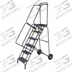 BALLYMORE Rolling Ladder: 6.7 ft Platform Ht, Unassembled, No Locking Mechanism, Steel (MPN FAWL-8-P). Key specifications — Brand: BALLYMORE; Color: Gray; Handrail Configuration: Double Handrails.