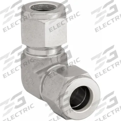 PARKER Compression Fitting Elbow: 1/8 in OD x 1/8 in OD Fitting Size - Double-Ferrule Stainless Steel Fittings