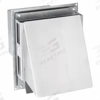 Vent Hood: Vented Rain Cap, Rectangular, 4 in Duct, 5052, Aluminum, Silver Finish, Flat, Press Fit (MPN VH1-4). Key specifications — Screen Included: Yes; Backdraft Damper Included: No; Brand: TJERNLUND; Product Type: Vent Hood; Color: Silver; Connection Type: Press Fit; Type of Cap/Hood: Wall Cap; Material of Cap/Hood: Aluminum.