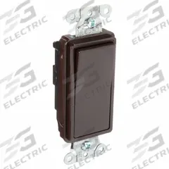 HUBBELL Wall Switch: Rocker Switch, Single Pole, Maintained, Brown, 120/277V AC, 20 A (MPN DS120). Key specifications — Illuminated: No; Voltage Rating: 120/277V AC.