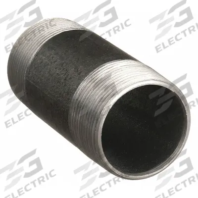 BECK Pipe Nipple: 1 in Nominal Pipe Size, 4 in Lg, Schedule 40, Black Anodized Steel - Schedule 40 Right Hand/Left Hand Low Pressure Nipples
